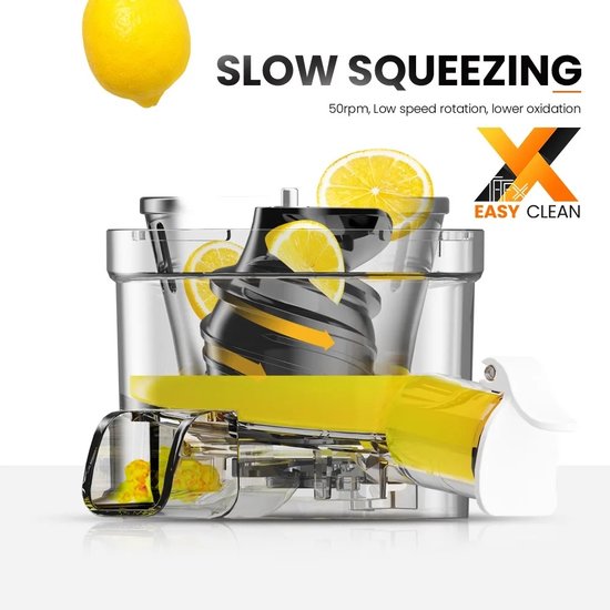 Sapcentrifuge - Elektrisch - Slowjuicer - Blender - Groente en Fruit - 2 in 1 - Sap Juicer - Ijsmaker - WIT — afbeelding 4