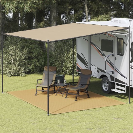 vidaXL - Tenttapijt - 300x400 - cm - HDPE - zandkleurig van Vidaxl — afbeelding 4