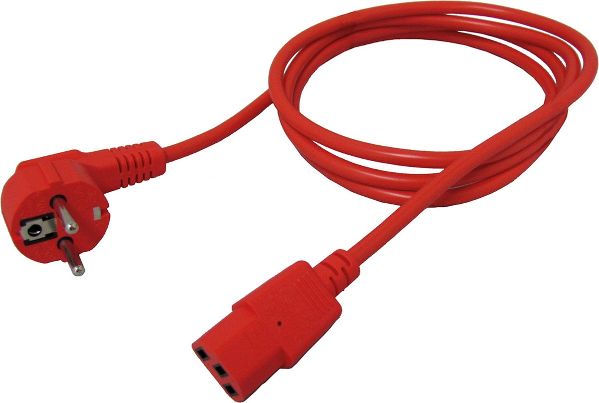 ROLINE stroomkabel, recht IEC-Female, rood, 1,8 m