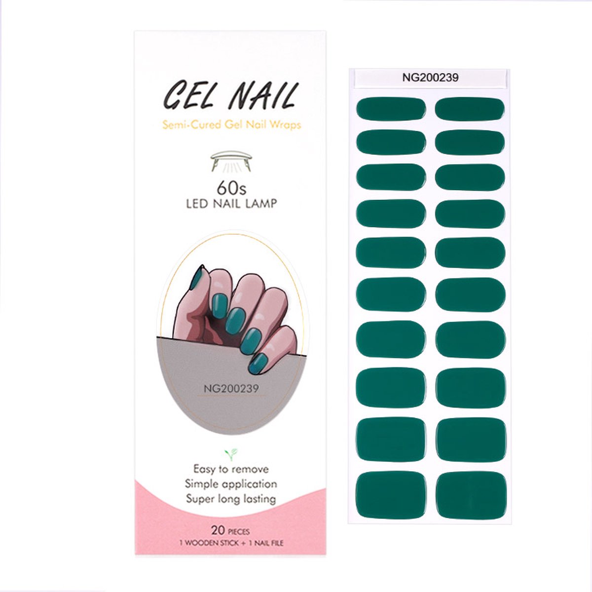 Goedkoopste Gel Nail Wraps – Gel Nagel Wraps – Gel Nail Stickers – Gel Nagel Folie - UV lamp – Green Blue