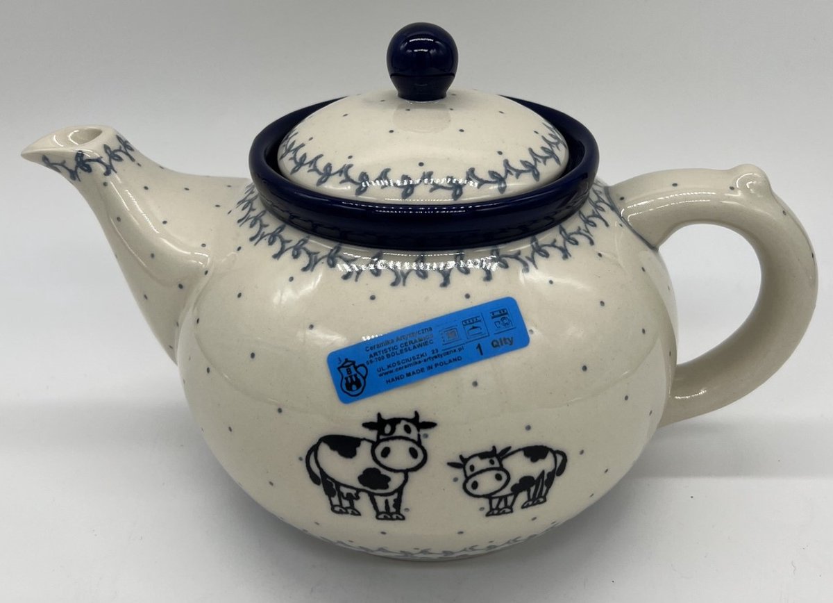 Bunzlau keramiek theepot 1 3 liter koe