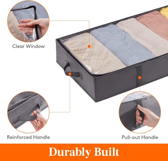 Opvouwbare Opbergmanden voor Onder het Bed - Set van 2 - Kleding- en