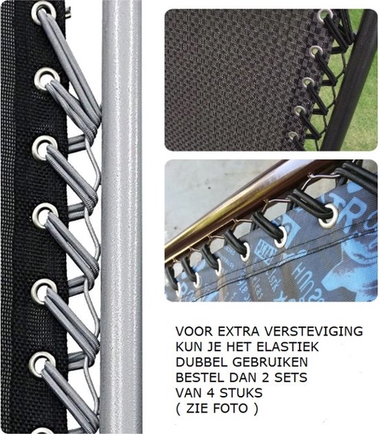 4 stuks Vervangings Elastiek voor Ligstoel - Grijs -Elastisch Koord voor Relaxstoel - Reparatie Elastiek van Luxe Lounges — afbeelding 4