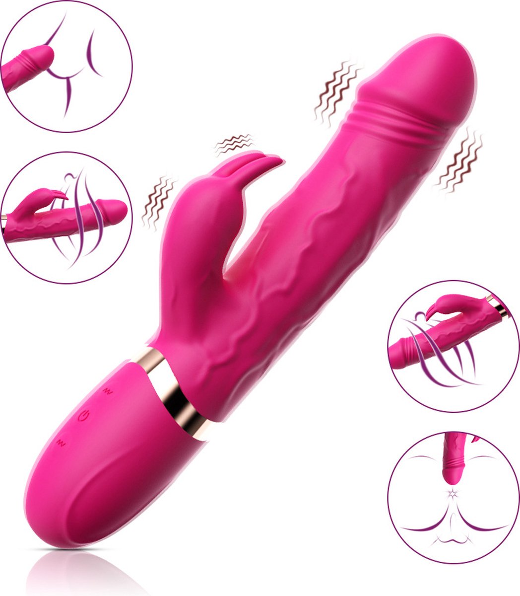 Lovemytoy® Rabbit Vibrator - Clitoris & G-spot Stimulatie - Verleidelijk - Fluisterstil & Discreet - Sex toys voor Vrouwen - Vibrators voor Koppels - Seksspeeltjes - Sex Toys - Cadeau voor vrouw - Vibrators voor Vrouwen