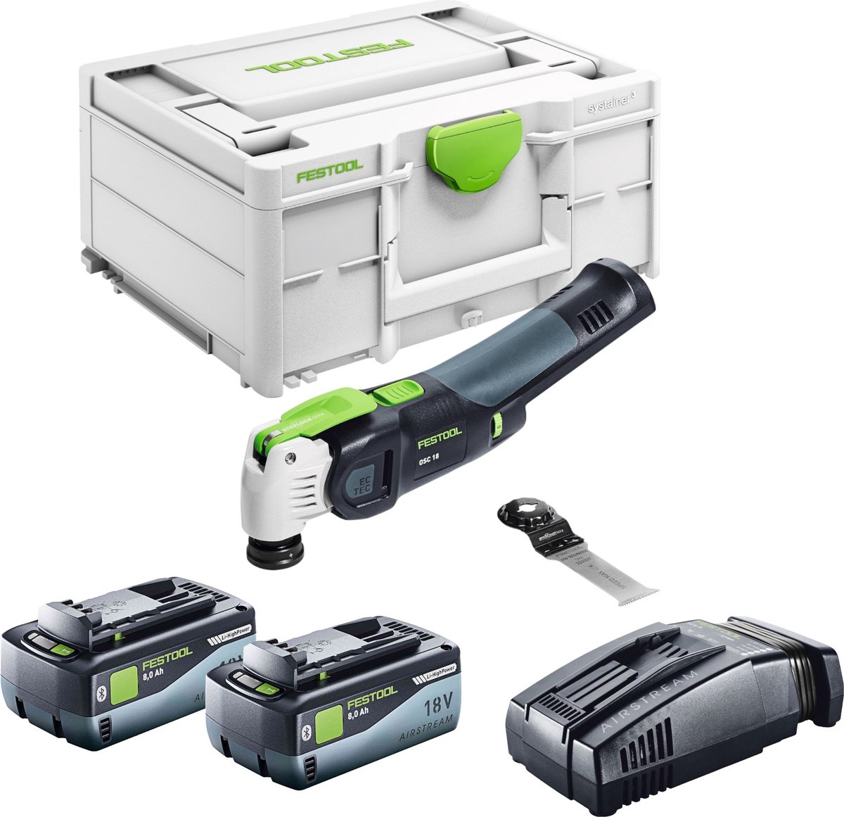 Festool VECTURO OSC 18 Basic accuschroefboormachine 18 V Starlock Max Brushless + 2x accu 8.0 Ah + snellader + systainer