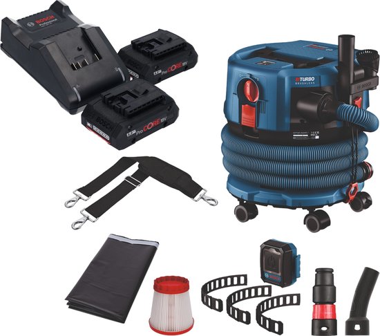 Bosch GAS 18V-12 MC Professionele snoerloze stofzuiger BITURBO Brushless + 2x ProCore accu 4.0 Ah + lader + accessoires