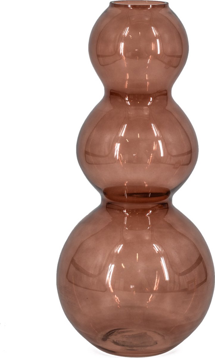 homebound by ky Glazen vaas bubble roze | 46,5x21x21cm | glazen bloemenvaas roze bolvormen