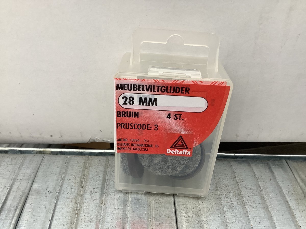 Vlitglijder 28 mm. Bruin. 4 stuks.met spijker. Deltafix