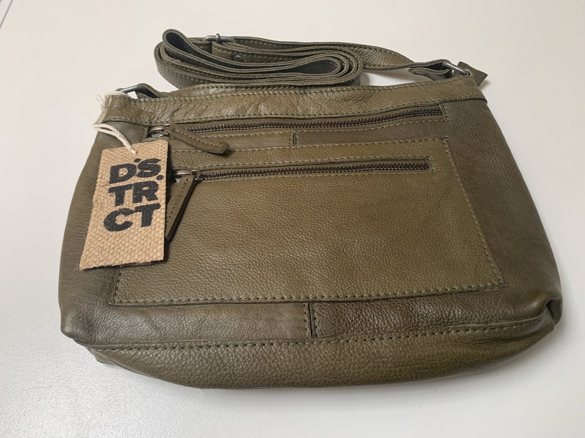 DSTRCT Harrington Road Leren Schoudertas - groen