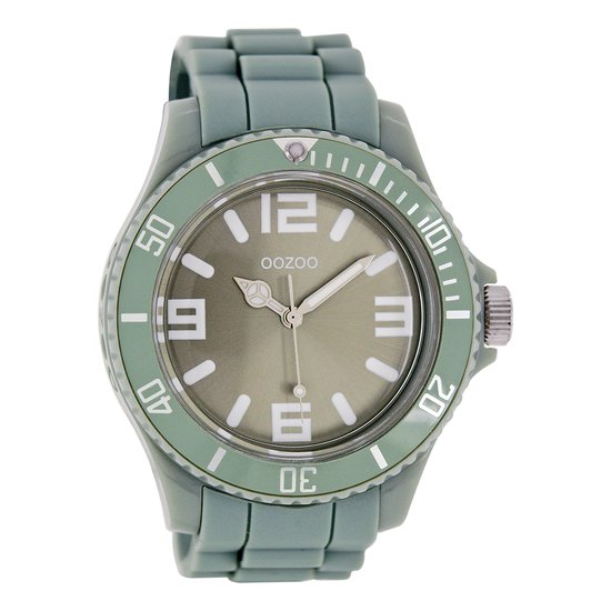 OOZOO Timepieces - Grijze horloge met grijze rubber band - C4275