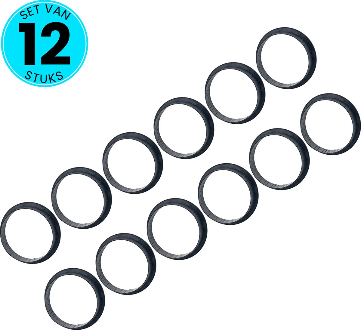 Somstyle 12x Tartelettevormen Ø 8 cm Taartring Mini Bakvorm Taartvorm Zwart