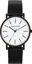 FLARROW Black Edition Ø40MM - Mesh - Zwart / Wit Horloge