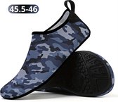 Livano Waterschoenen Voor Kinderen & Volwassenen - Aqua Shoes - Aquaschoenen - Afzwemschoenen - Zwemles Schoenen - Camouflage Blauw - Maat 45.5-46