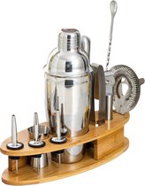 Recalma Cocktail Set 12 Delig - Cocktail Shaker Set - Cocktail Set met Bamboe Standaard - Incl. Nederlandstalig Cocktail Boek vol Recepten - Cadeauverpakking