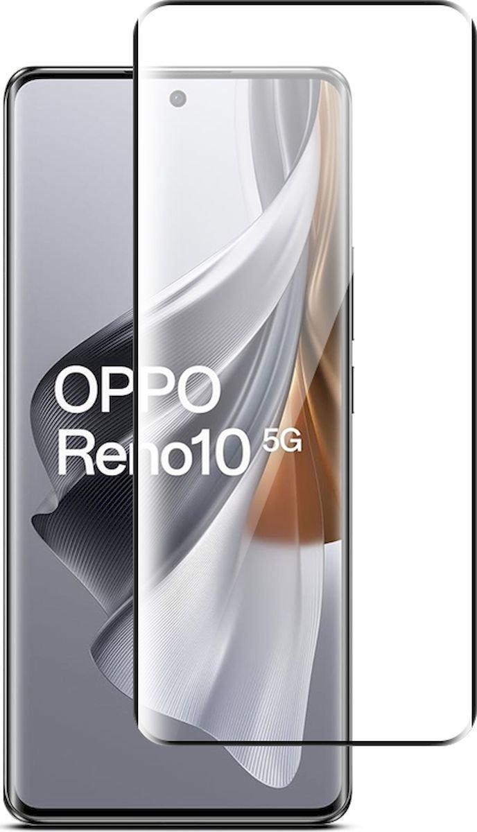 Mobigear Screenprotector geschikt voor OPPO Reno 10 Glazen | Mobigear Premium Screenprotector - Case Friendly - Zwart