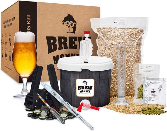 Brew Monkey Compleet Blond - Bierbrouwpakket - Zelf bier brouwen pakket - Gadgets Mannen - Verjaardagscadeau voor Mannen - Origineel bier Cadeau - Verjaardag cadeau