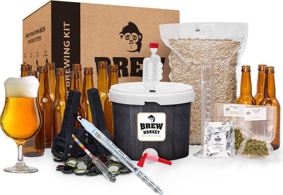 Brew Monkey Luxe Tripel - Bierbrouwpakket - Zelf Bier Brouwen Bierpakket - Gadgets Mannen - Verjaardagscadeau voor Mannen - Verjaardag cadeau - Origineel bier Cadeau