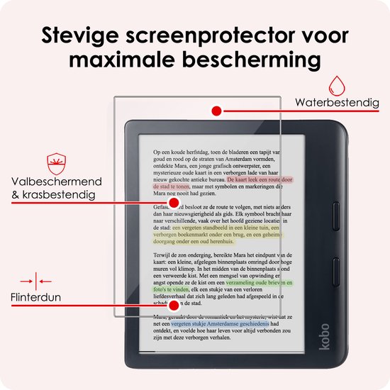 Hoes Geschikt voor Kobo Libra Colour Hoesje Bookcase Cover Book Case Hoes Sleepcover Trifold Met Screenprotector - Kat van Dux Ducis — afbeelding 5