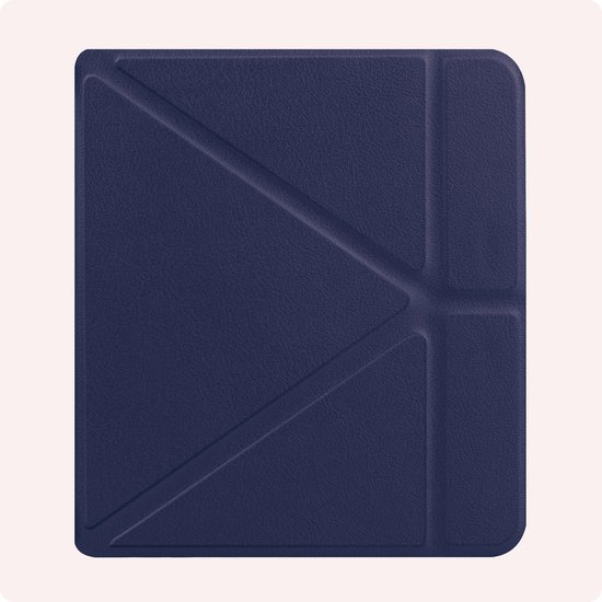 Hoes Geschikt voor Kobo Libra Colour Hoesje Bookcase Cover Book Case Hoes Sleepcover Trifold Met Screenprotector - Donkerblauw van Casylt — afbeelding 5