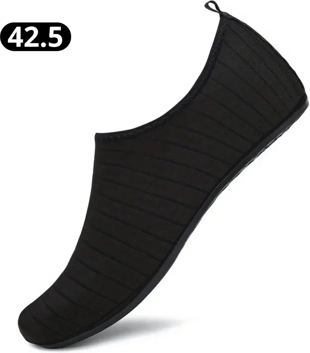 Livano Waterschoenen Voor Kinderen & Volwassenen - Aqua Shoes - Aquaschoenen - Afzwemschoenen - Zwemles Schoenen - Zwart Gestreept - Maat 42.5