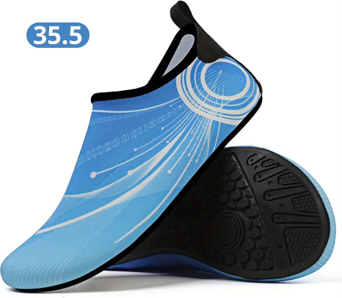 Livano Waterschoenen Voor Kinderen & Volwassenen - Aqua Shoes - Aquaschoenen - Afzwemschoenen - Zwemles Schoenen - Hemelsblauw - Maat 35.5