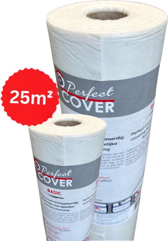 Perfect Cover® Super Zelfklevend Afdekvlies | 25m² Zelfklevend, Sterk en Duurzaam | Alle Oppervlakken | Professionele Kwaliteit Stucloper & Afdekfolie | Milieuvriendelijke Bescherming Tijdens Bouw & Renovatie | 120GSM | Vertrouwd door Professionals