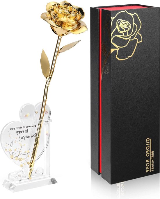 Eeuwige Ariceleo Gold Dipped Rose - Unieke 24K Gouden Roos voor Verjaardag, Valentijnsdag en Moederdag