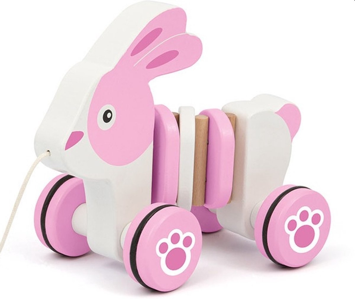 Sevi Pull Along Animal Bunny: 25x10x16 cm - Konijn - voor kinderen vanaf 1 jaar