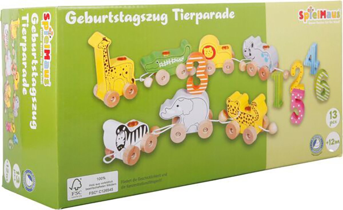 SpielMaus Verjaardagstrein dierenparade - 42708429