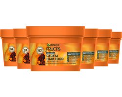 Garnier Fructis Hair Food Papaya 3-in-1 Herstellend Haarmasker Voordeelverpakking - Beschadigd Haar - 6x 400ml