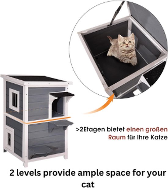 Kattenhuis kattenhuis kattenhok voor buiten, geïsoleerd