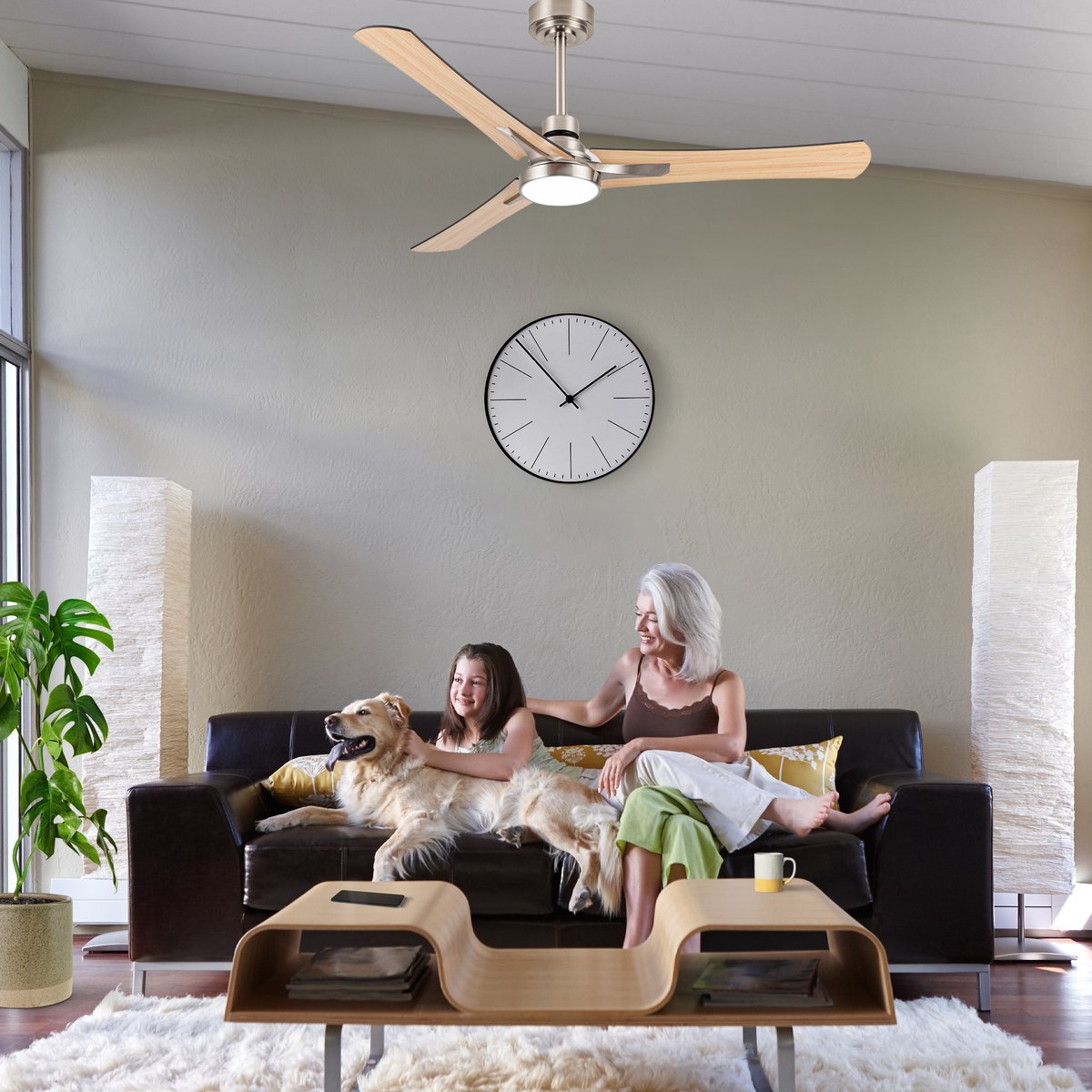 Goedewaere Plafondventilator - Met Afstandsbediening - Zilver - 2 Kleuren Bladen - Met lamp - Fluisterstil - Timer - Ideaal voor slaapkamer - Ventilator plafond - Verlichting - Plafondlamp thumbnail 7