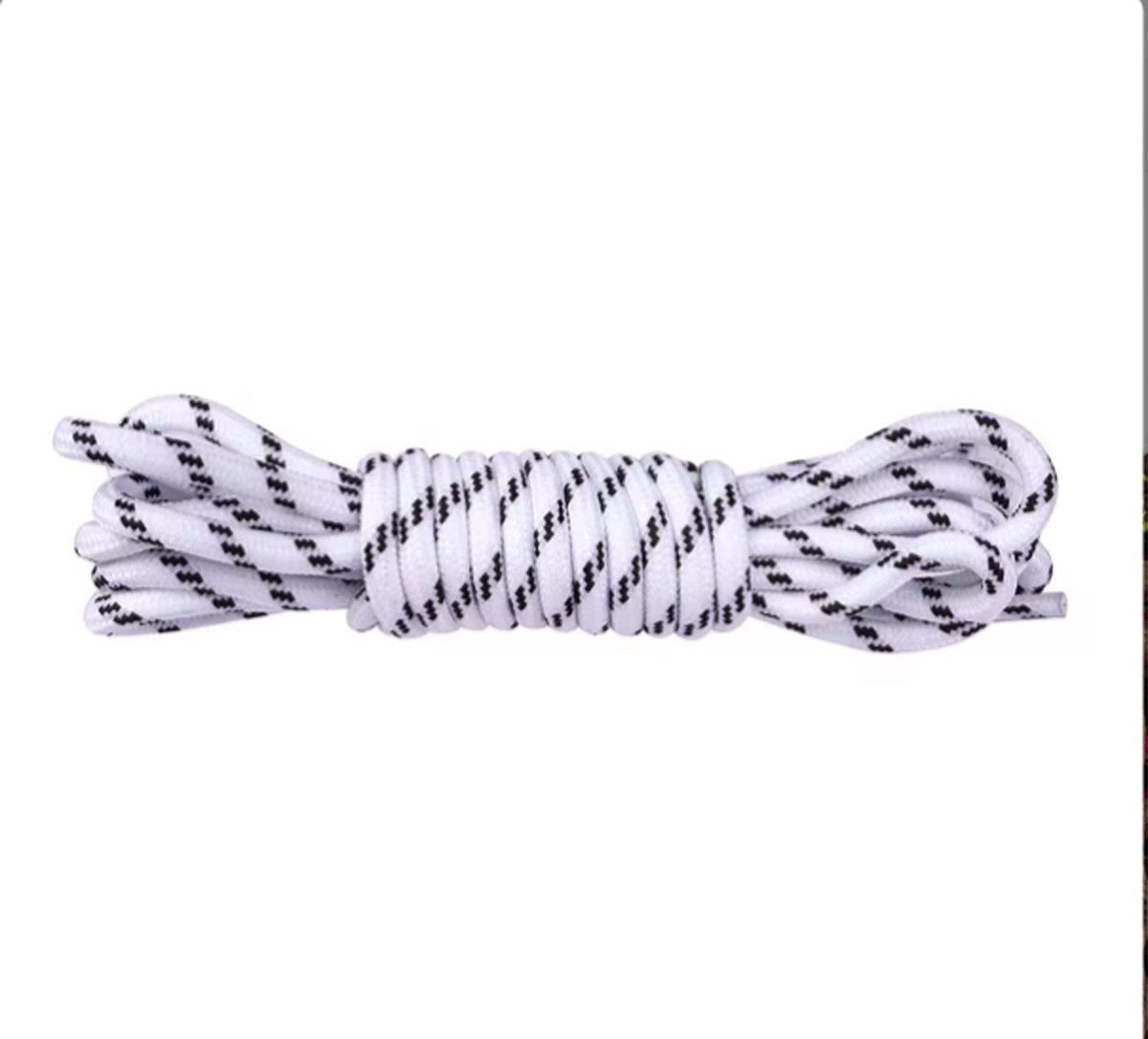 ronde veters voor wandelschoenen, sneakers . 2 kleurig 140 cm wit zwart