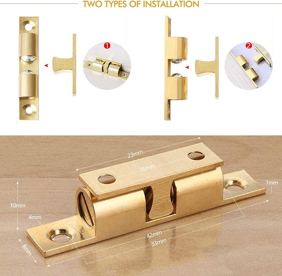 INCREWAY 1 Set Silent Roller Catch, Door Ball Catch with Strike Plate for Cabinet Door