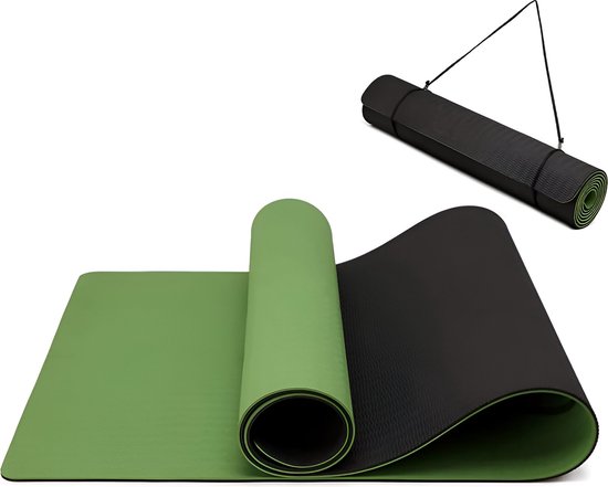 Flexibele Eco-vriendelijke Fitness Mat voor Yoga en Pilates met Draagband, 6 mm Dikke Anti-slip Sportmat van Flex — afbeelding 2