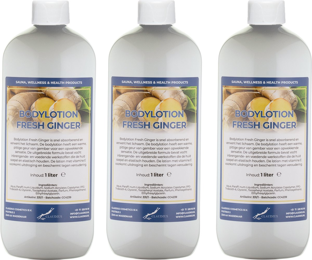 Bodylotion Fresh Ginger 1 Liter - set van 3 stuks