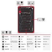 Einhell Präzisions- und Elektronik-Reparatur- Set 115030 Jeu d'embouts 66 pièces Phillips, plat, profil en T, Allen Incl.