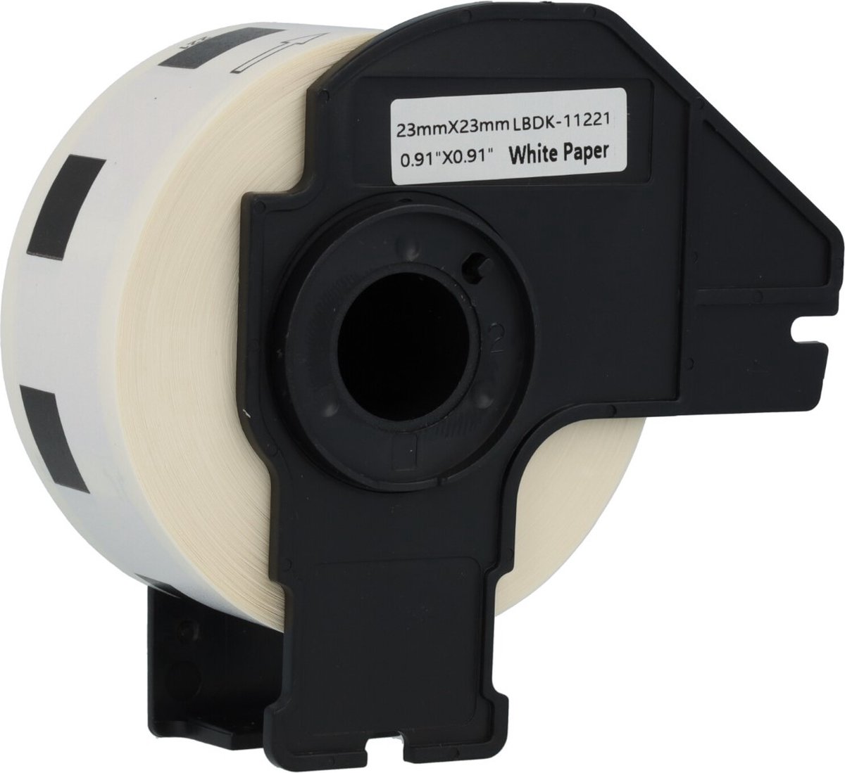 Dappaz - 10 stuks Brother Compatible DK-11221 Label - Voorgestanst Vierkant Label - 23 x 23 mm - 1000 labels per rol - Zwart op wit - Papier
