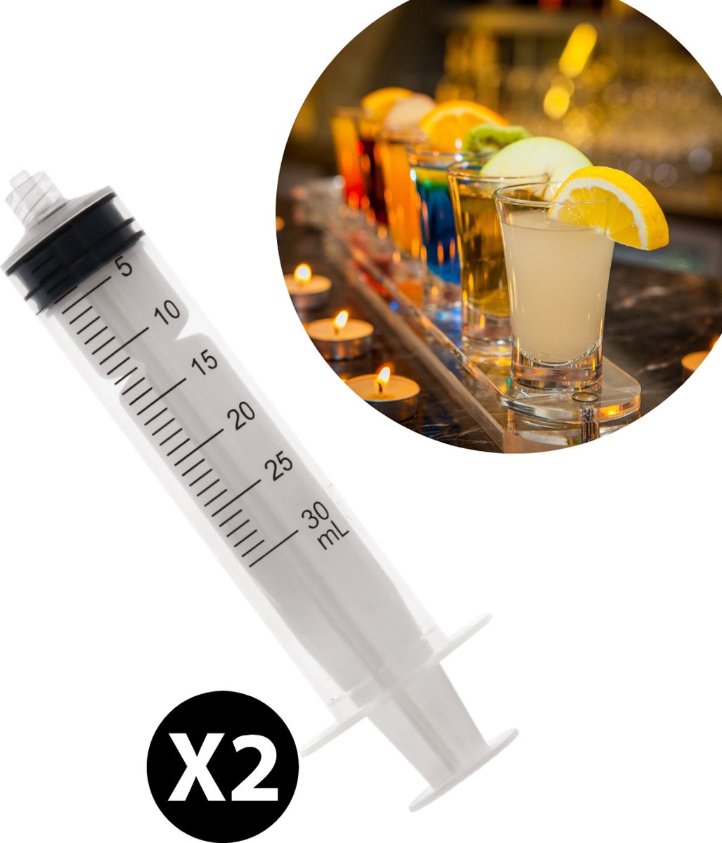 Goedkoopste Spuiten - 2 stuks - 30ml - Drank Spuit - Spuit - Injectie spuit - Zonder naald - Doseerspuit - Shotjes spuiten