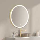 LOMAZOO Badkamerspiegel met Verlichting - Goud - Spiegel met Verlichting - Badkamer spiegel - 70 cm Rond [MIAMI]