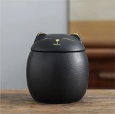 Luxueuze Mini Urn Hond Kat Vogel – Poezenurn – Keramiek – Urnen – Urn Voor Dieren – Urn Hond Overleden – Urn Kat – 130 ML – Zwart