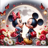 Diamond painting Mickey en Minnie 50x50 ronde steentjes