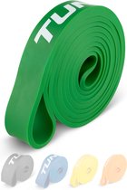 Tunturi Power Band - Weerstandsband 10 tot 35 kg – Pull up Resistance Band - Fitness Elastiek – 104 cm - Incl Trainingsapp - Groen