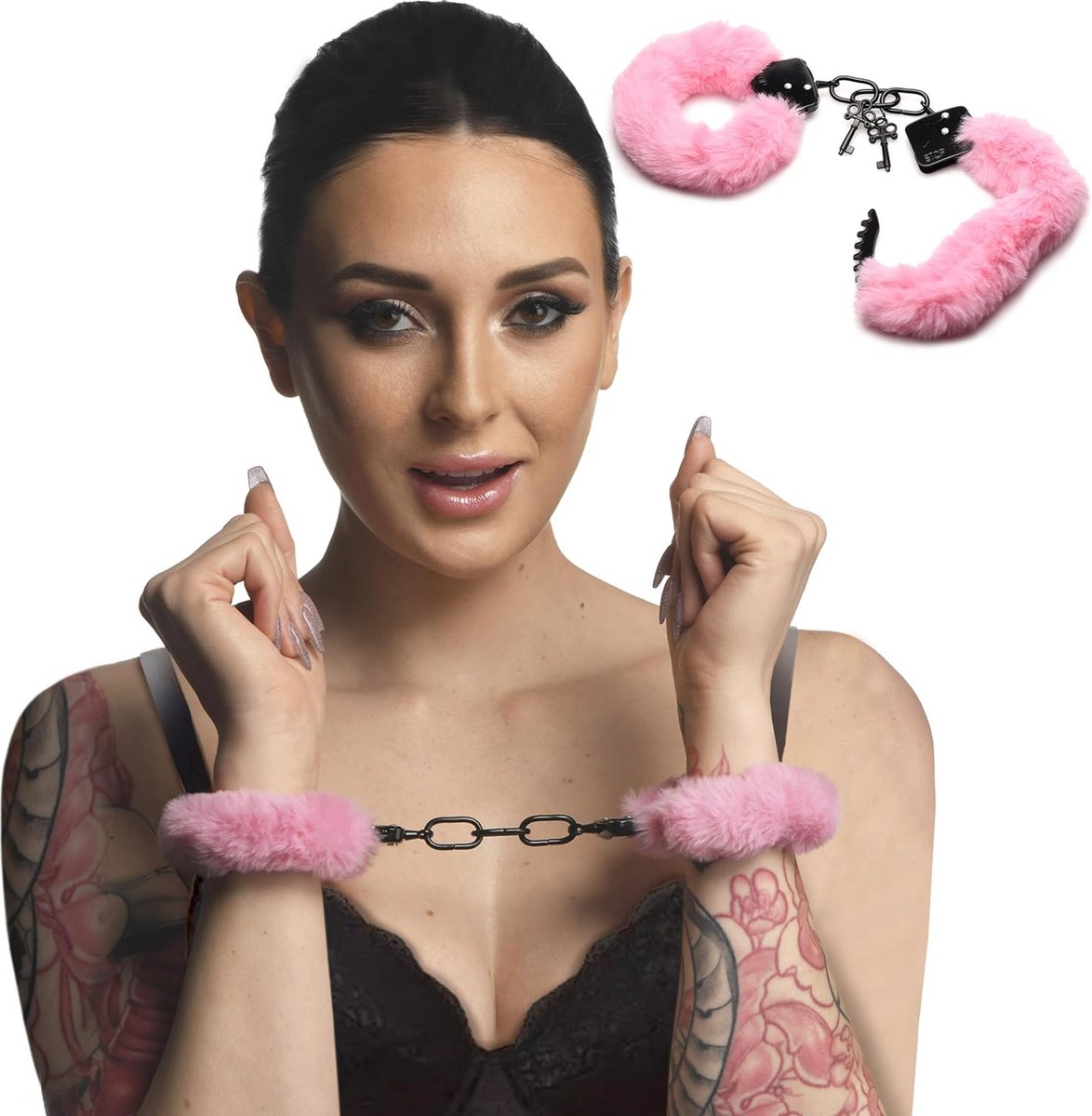 Goedkoopste Doodadeals® - Handboeien Erotiek - Metaal - Seks - Roze Imitatie Bont - Inclusief 2 Sleutels
