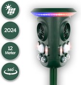 Léchell® - Ultrasone kattenverjager op zonneenergie - 360° Graden - 12 Meter bereik - Kattenschrik - Marterverjager - Dierenverjager - Afweermiddel voor Ongedierte