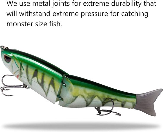 SwimPike Multi Jointed Swimbaits - Bas Vissen Lokken - Hard Lichaam - Zachte Vinnen - 8 Inch - 2.5 oz van SwimPike — afbeelding 5