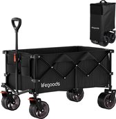 Bol.com LifeGoods Bolderkar - XL - Opvouwbaar - 200L - 100KG Draagkracht - Zwart aanbieding
