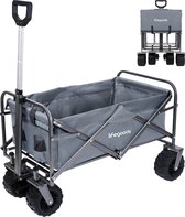Bol.com LifeGoods Bolderkar - Opvouwbaar - 80KG Draagkracht - 94L - Wasbaar Polyester - Grijs aanbieding