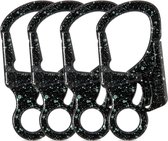 Karabijnhaak, dubbel slot, 3 inch gelegeerde kleine karabijnhaak voor buiten klimmen, wandelen, kamperen, sleutelhangerstijl karabijnhaak