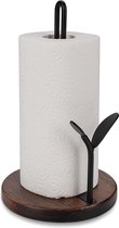Bol.com Zewa houder houten keukenrolhouder staand - keukenpapierhouder voor 9 inch papieren handdoeken zwart aanbieding